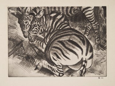Zebre (pub. 1930) da Laura Knight