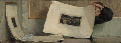 Anna sfoglia un portfolio di stampe da Laura Theresa Alma Tadema (Lady)