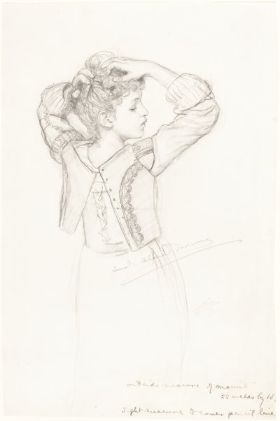 Giovane ragazza che si veste da Laura Theresa Alma Tadema