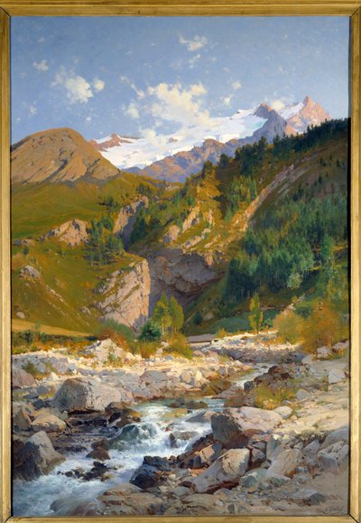 Il torrente a Chavalchere, ghiacciaio Tabuchet e il Monte Meije da Laurent Guétal