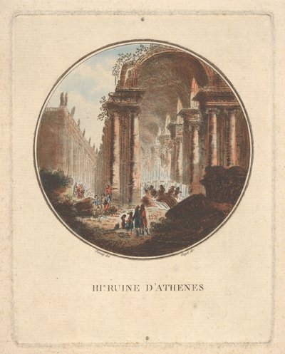 Rovine di Atene con un portico a volta, ca. 1770-1808 da Laurent Guyot