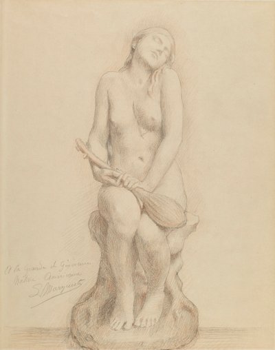 Figura nuda con mandolino da Laurent Honore Marqueste