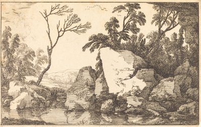 Uno stagno roccioso da Laurent de la Hyre