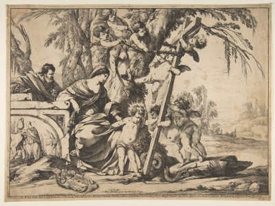 Sacra Famiglia con il Bambino Gesù che calpesta il serpente, 1639 da Laurent de la Hyre