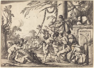 Sacra Famiglia con Putti da Laurent de la Hyre