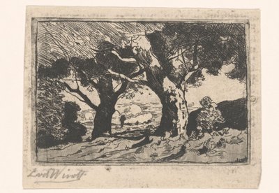 Paesaggio con due grandi alberi da Laurent van der Windt (signed by artist)