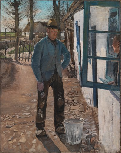 Imbiancare la vecchia casa, 1908 da Laurits Andersen Ring