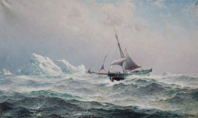 La nave Gjoa nel Passaggio a Nord-Ovest da Lauritz Haaland