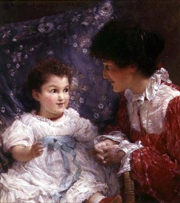 Ritratto di Mrs George Lewis e sua figlia Elizabeth da Lawrence Alma Tadema