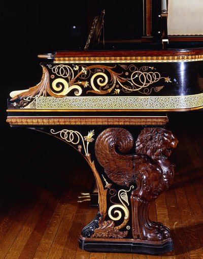 Un pianoforte molto importante progettato da Sir Lawrence Alma-Tadema, azione di Steinway New York. Costruito nel 1887, 1887 da Lawrence Alma Tadema