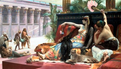 Cleopatra che testa veleni sui condannati a morte da Lawrence Alma Tadema