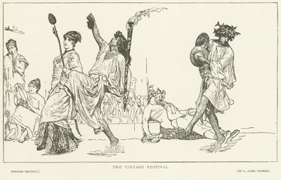 Il Festival della Vendemmia (incisione) da Lawrence Alma Tadema