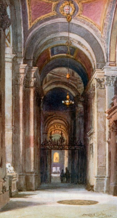 La navata sud del coro, vista da ovest (litografia a colori) da Lawrence Deller