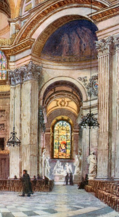 La navata occidentale del transetto sud (litografia a colori) da Lawrence Deller
