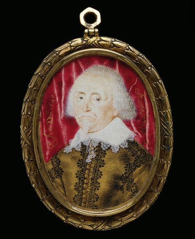Ritratto miniatura di un uomo sconosciuto, 1640 da Lawrence Hilliard