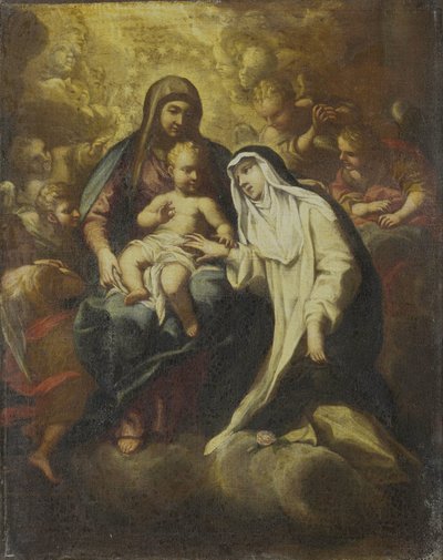Il matrimonio mistico di Santa Rosa da Lima da Lazzaro Baldi (attributed to)