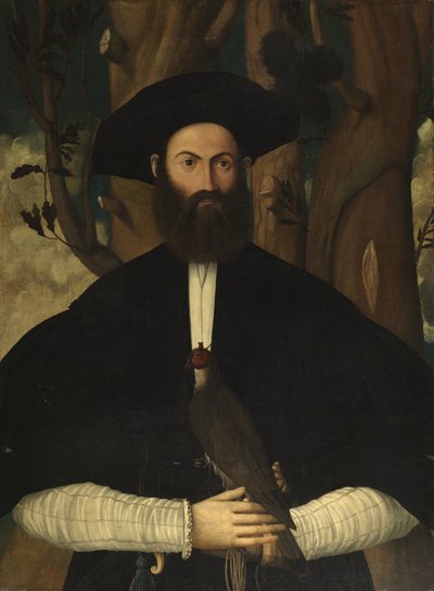 Uomo barbuto con un falco, c.1500 da Lazzaro Bastiani