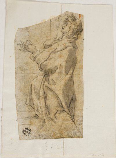 Santa inginocchiata di profilo da Lazzaro Tavarone