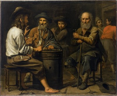 Maestro delle Processioni - Contadini in una taverna, 1640 da Le Nain Brothers