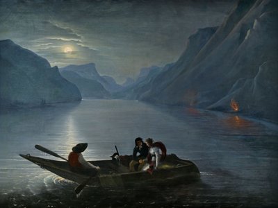 Julie e Saint-Preux sul Lago di Ginevra, 1824 da Le Prince