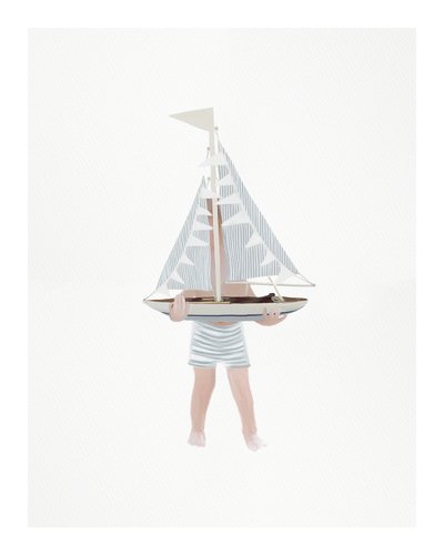 Ragazzo con barca a vela, c.2018 da Leah Straatsma