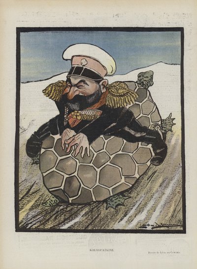 Aleksey Kuropatkin, Ministro della Guerra Russo. Illustrazione per Le Rire da Leal de Camara