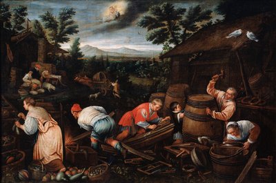 Agosto dalla serie Le Stagioni, fine XVI o inizio XVII secolo da Leandro Bassano
