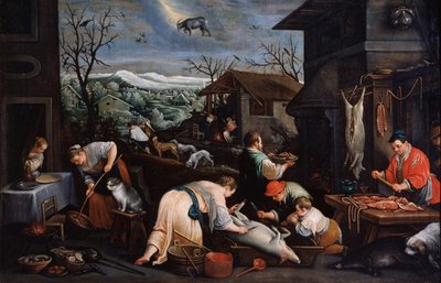 Dicembre dalla serie Le Stagioni, fine 16° o inizio 17° secolo da Leandro Bassano