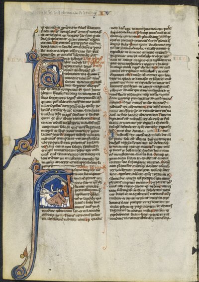 Foglio da una Bibbia latina: Iniziale A e Iniziale A: Giuditta che decapita Oloferne, c. 1230-1240 da Leber Group