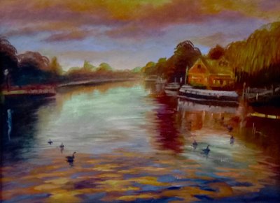 Twickenham Sunset, 2024 (olio su tela) da Lee Campbell
