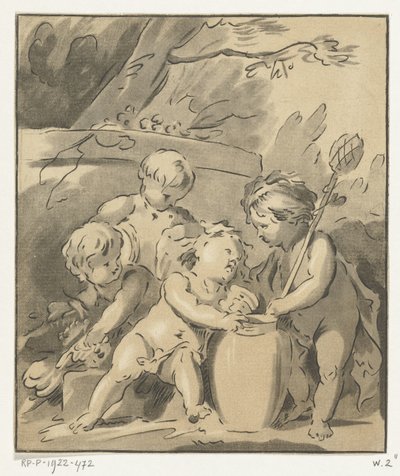 Quattro putti con vaso da Leendert Brasser