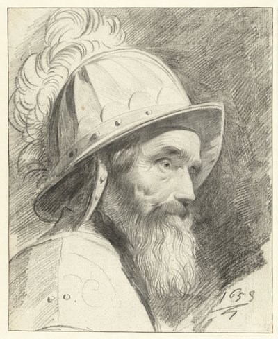 Busto di guerriero con elmo da Leendert van der Cooghen