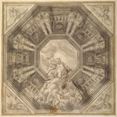 Studio per la decorazione di un soffitto da Lelio Orsi da Novellara
