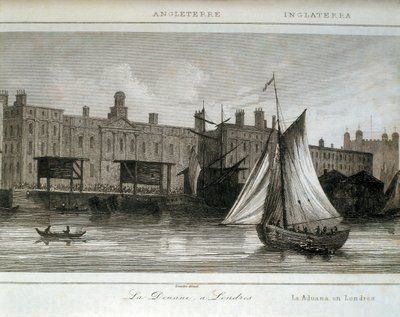 Dogana di Londra sul fiume Tamigi, Inghilterra da Lemaitre