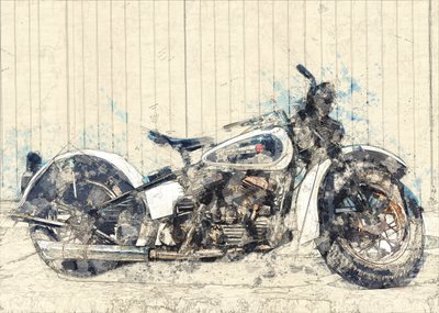 Arte motociclistica classica da Lembayung senja studio [Vintage Poster]