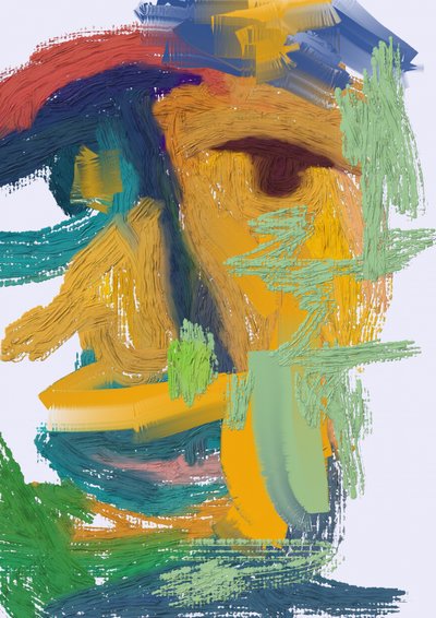 Volto astratto colorato da Lembayung senja studio [Vintage Poster]