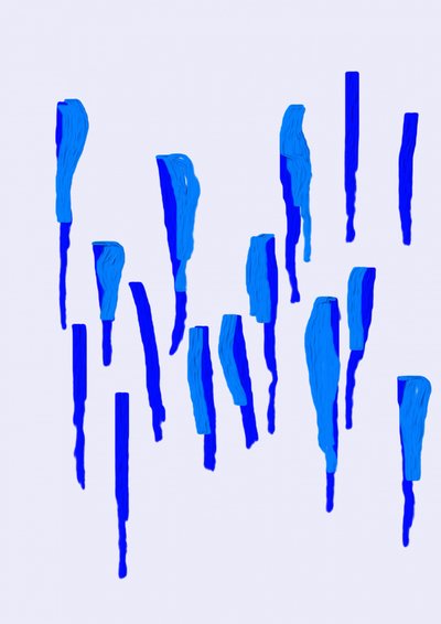 Forme blu fluide da Lembayung senja studio [Vintage Poster]
