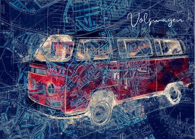 Mappa retrò della città da Lembayung senja studio [Vintage Poster]