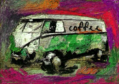Furgoncino da caffè vintage da Lembayung senja studio [Vintage Poster]