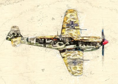 Schizzo di un aereo da caccia d
