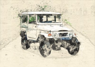 Schizzo vintage fuoristrada da Lembayung senja studio [Vintage Poster]