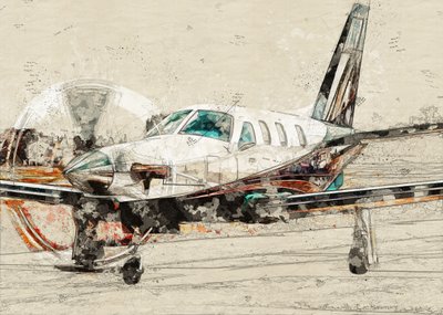 Schizzo di un aereo a elica d