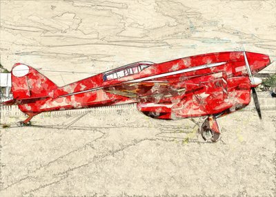 Aereo a elica rosso d