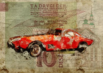 Auto sportiva rossa d