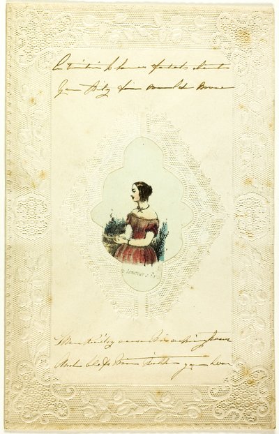 Valentino senza titolo (Donna in abito rosa) da Lemercier et Compagnie