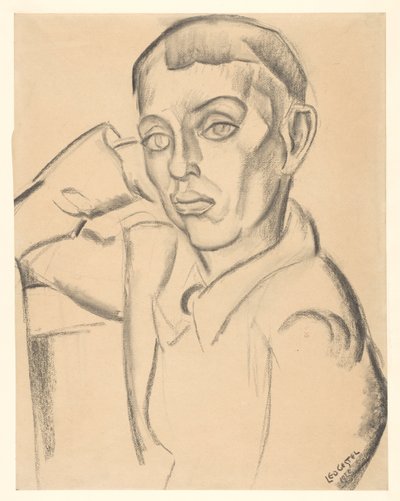 Giovane uomo con la testa appoggiata sulla mano da Leo Gestel (signed by artist)