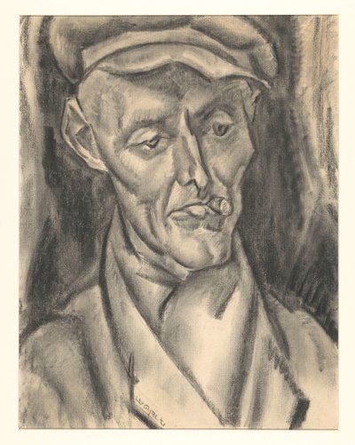 Uomo con berretto e sigaro da Leo Gestel (signed by artist)