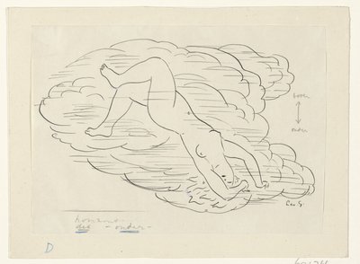 Donna nuda tra le nuvole da Leo Gestel (signed by artist)