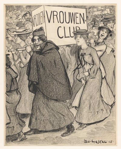 Donne in una parata di un club femminile da Leo Gestel (signed by artist)