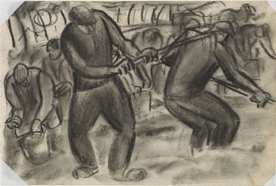 Raccoglitori di patate nel campo da Leo Gestel